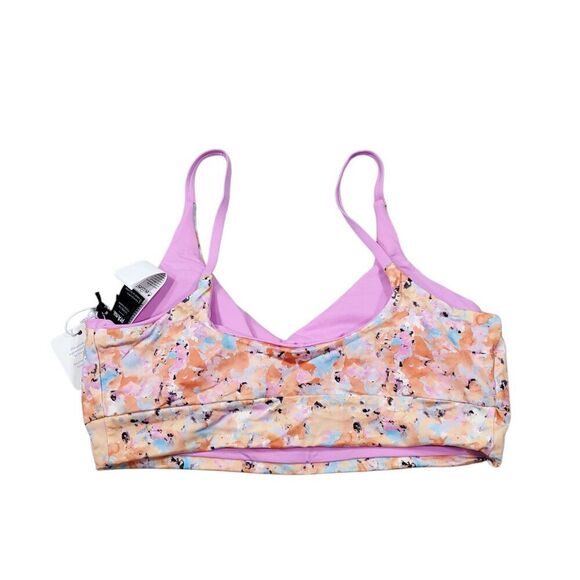 Prana Willow Falls Reversible Bikini Swim Top Impression Pink Orange Size Small - Picture 3 of 5